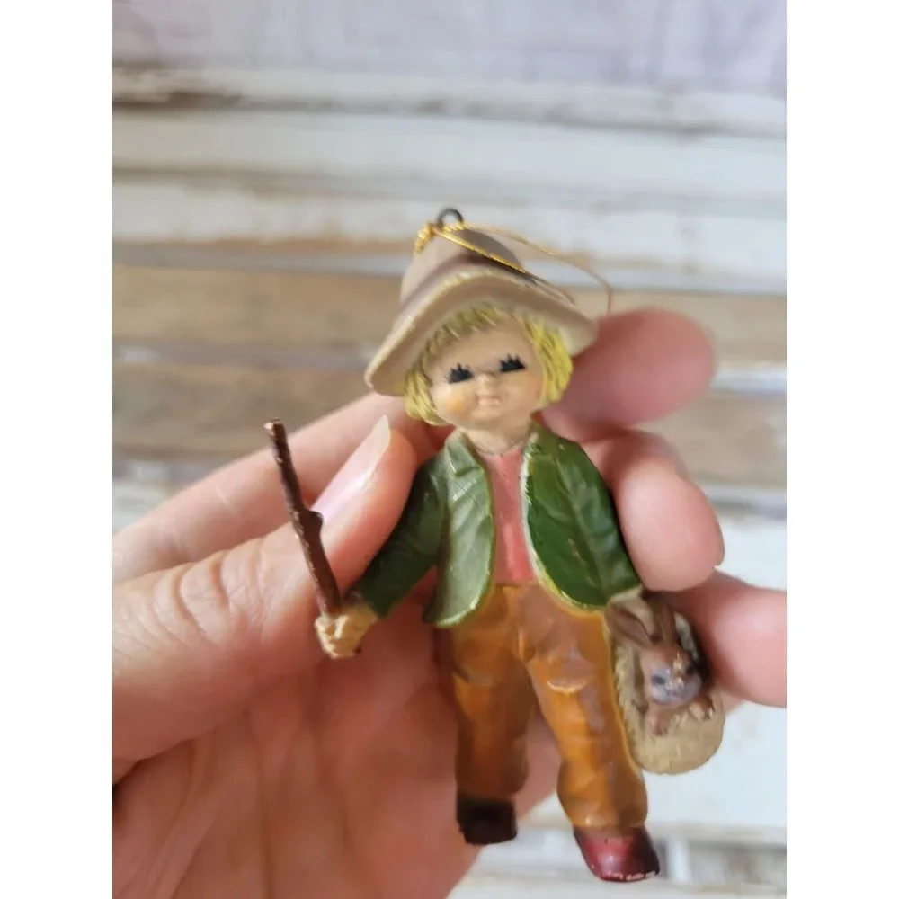Vintage black eyes child rabbit ornament Xmas‎ tree holiday home decor